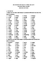 Đề cương ôn tập học kỳ II môn Tiếng Anh Khối 7 (Chương trình thí điểm) - Năm học 2017-2018